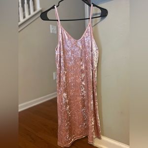 Blush Pink Velvet Dress